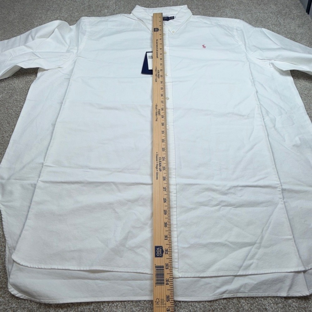 Polo Ralph Lauren Pink Pony White Cotton Oxford Shirt 3XL NWT - Picture 7 of 9